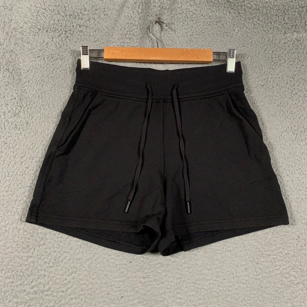 Lululemon Every Moment Shorts Women's 4 Black Athleisure High Rise Drawstring